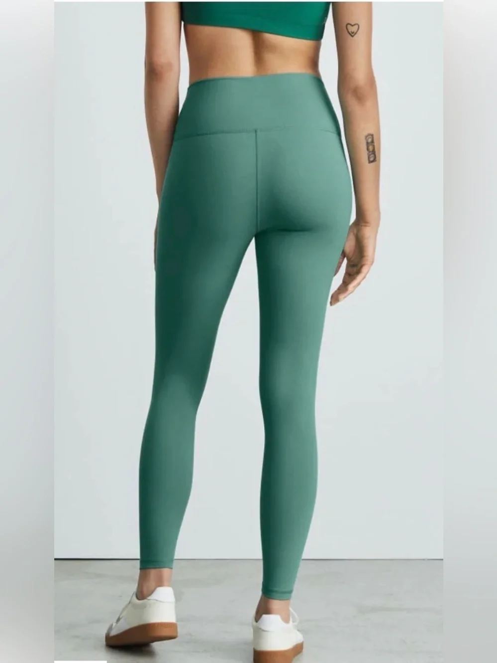 Everlane Perform 24/7 Dark Mint Green High Rise Ankle Leggings EUC XL #2601